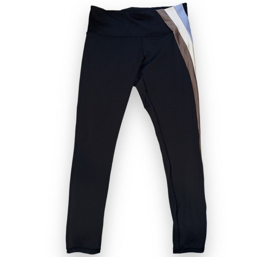 Linc Striped Black Leggings